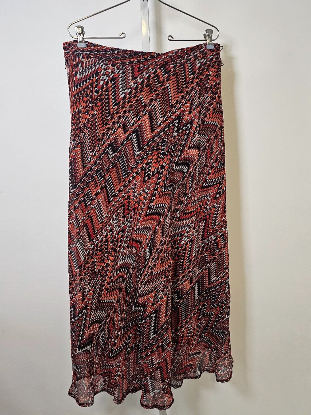 Covington Skirt Orange Black Maxi Grunge Abstract Festival Boho L